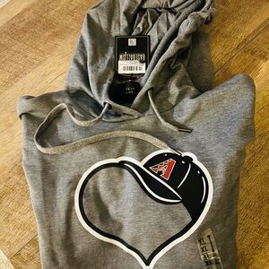 Gray Arizona Diamondbacks Baseball Hoodie with Heart Logo